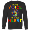 I'm-His-Voice-He-Is-My-Heart-Shirts-autism-shirts-autism-awareness-autism-shirt-for-mom-autism-shirt-teacher-autism-mom-autism-gifts-autism-awareness-shirt- puzzle-pieces-autistic-autistic-children-autism-spectrum-clothing-women-men-sweatshirt
