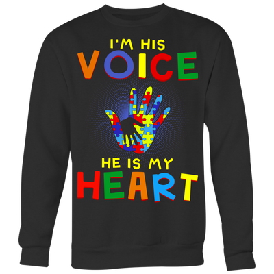 I'm-His-Voice-He-Is-My-Heart-Shirts-autism-shirts-autism-awareness-autism-shirt-for-mom-autism-shirt-teacher-autism-mom-autism-gifts-autism-awareness-shirt- puzzle-pieces-autistic-autistic-children-autism-spectrum-clothing-women-men-sweatshirt