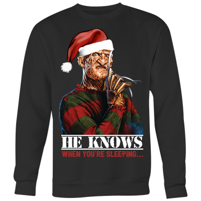 He-Knows-When-You-re-Sleeping-Freddy-Krueger-Christmas-Santa-Claus-Shirt-merry-christmas-christmas-shirt-holiday-shirt-christmas-shirts-christmas-gift-christmas-tshirt-santa-claus-ugly-christmas-ugly-sweater-christmas-sweater-sweater-family-shirt-birthday-shirt-funny-shirts-sarcastic-shirt-best-friend-shirt-clothing-women-men-sweatshirt