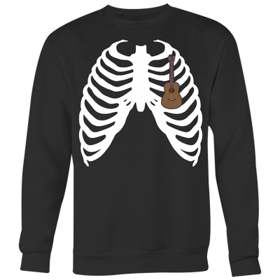 Guitar Skeleton Rib Cage Acoustic Guitar Shirt, Guitar Shirt