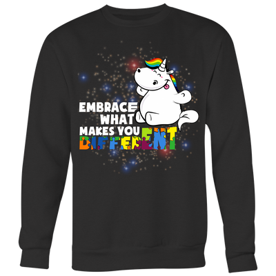 Unicorn-Embrace-What-Makes-You-Different-Shirt-autism-shirts-autism-awareness-autism-shirt-for-mom-autism-shirt-teacher-autism-mom-autism-gifts-autism-awareness-shirt- puzzle-pieces-autistic-autistic-children-autism-spectrum-clothing-women-men-sweatshirt