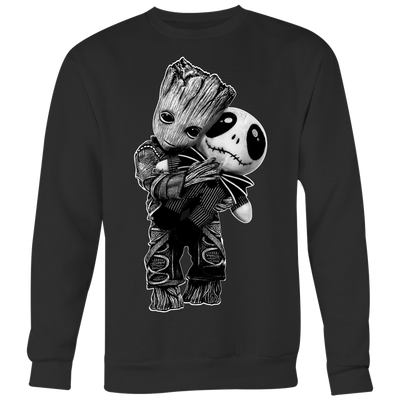 Baby Groot Hugs Jack Skellington Shirt, Horror Shirt, Halloween Shirt