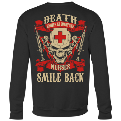 Death-Smiles-At-Everyone-Nurses-Smile-Back-Shirt-nurse-shirt-nurse-gift-nurse-nurse-appreciation-nurse-shirts-rn-shirt-personalized-nurse-gift-for-nurse-rn-nurse-life-registered-nurse-clothing-women-men-sweatshirt