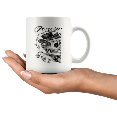Kissing Couple Sugar Skull Mug, Forever Together Mug