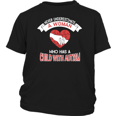 Never-Underestimate-A-Woman-Who-Has-a-Child-With-Autism-autism-shirts-autism-awareness-autism-shirt-for-mom-autism-shirt-teacher-autism-mom-autism-gifts-autism-awareness-shirt- puzzle-pieces-autistic-autistic-children-autism-spectrum-clothing-women-men-district-youth-shirt