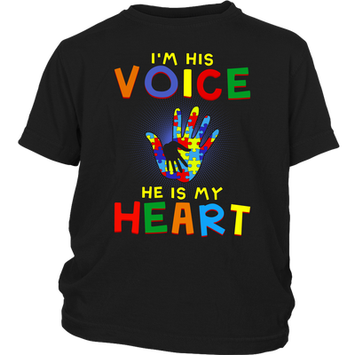 I'm-His-Voice-He-Is-My-Heart-Shirts-autism-shirts-autism-awareness-autism-shirt-for-mom-autism-shirt-teacher-autism-mom-autism-gifts-autism-awareness-shirt- puzzle-pieces-autistic-autistic-children-autism-spectrum-clothing-kid-district-youth-shirt