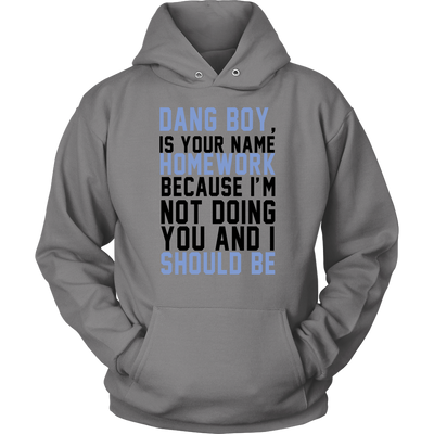 Dang-Boy-Is-Your-Name-Homework-Because-I'm-Not-Doing-You-and-I-Should-Be-Shirt-funny-shirt-funny-shirts-sarcasm-shirt-humorous-shirt-novelty-shirt-gift-for-her-gift-for-him-sarcastic-shirt-best-friend-shirt-clothing-women-men-unisex-hoodie